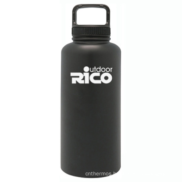 Durable Stainless Steel Vacuum Sports Bottle Black 64oz